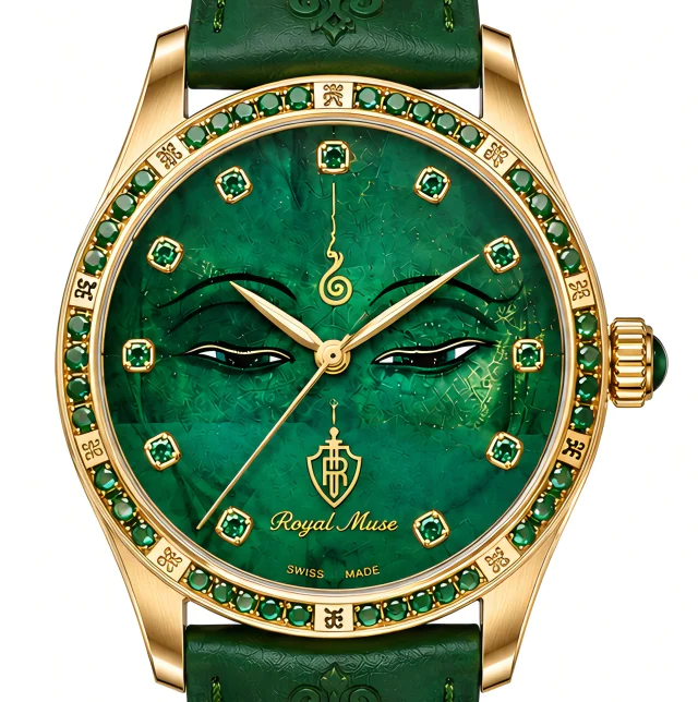 Royal Muse Green Tara Inner Vision watch with African green stone dial