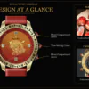 Zakiram Six-Syllable Mantra Engraving Detail Royal Muse Zakiram Six-Syllable Mantra bezel engraving and gradient red agate dial