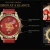 Zakiram Six-Syllable Mantra Engraving Detail Royal Muse Zakiram Six-Syllable Mantra bezel engraving and red agate dial