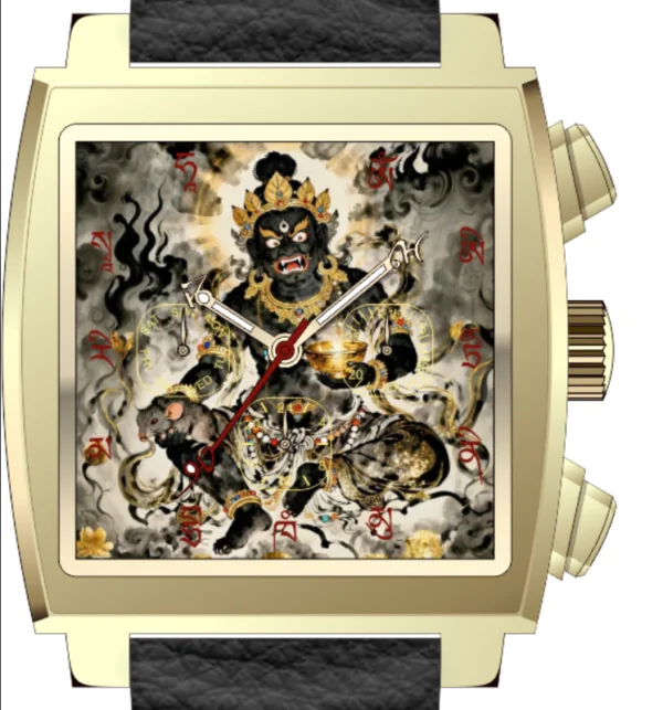 Royal Muse Black Ascent White Agate Jambhala Watch Royal Muse Black Ascent automatic watch with white agate dial and Black Jambhala motif