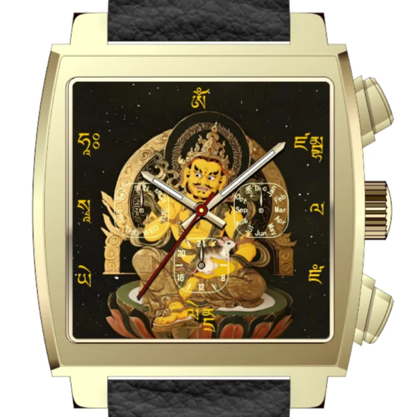 Royal Muse Golden Stability Black Agate Jambhala Watch Royal Muse Golden Stability automatic watch with black agate dial and Yellow Jambhala motif
