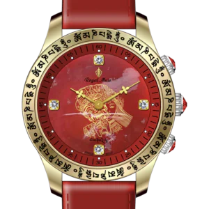 Royal Muse Zakiram Red Agate Dial Watch Royal Muse Zakiram red agate dial two-hand watch with gold-tone case